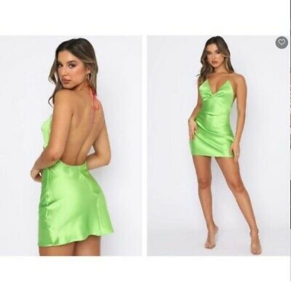✨NEW✨ White Fox Boutique She's Trouble Mini Dress Green - Picture 3 of 5